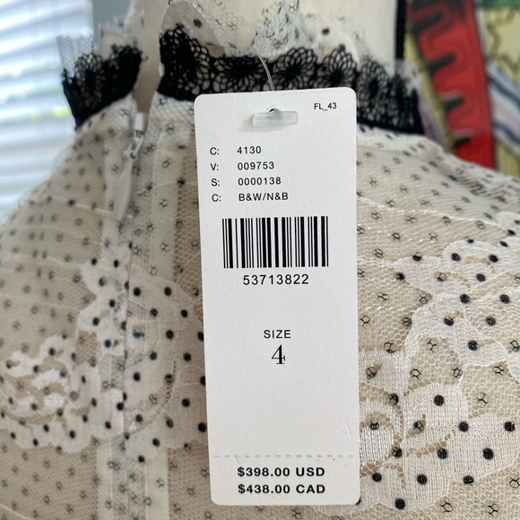 ⚫️ NWT Shoshanna Stacia Lace Tiered Polka Dot Anthropologie Dress Size 4 - Picture 10 of 16